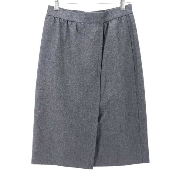 GIVENCHY NOUVELLE BOUTIQUE Vintage Faux Wrap Gray Skirt Size S/M - Picture 1 of 7